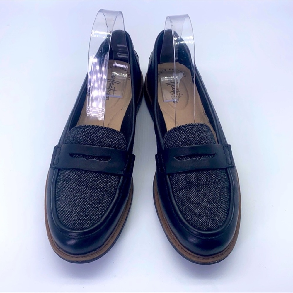 Clarks -Raisie Electra Black Tweed Penny Loafer Slip On Ultimate Comfort Size 8